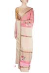 Buy_Prama by Pratima Pandey_Beige Floral Printed And Striped Saree_at_Aza_Fashions