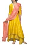 Buy_Myoho_Yellow Asymmetric Kurta Set_at_Aza_Fashions