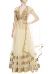 Buy_Seema Khan_Gold And Beige Sequin Embroidered Anarkali_at_Aza_Fashions