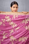 Torani_Pink Velvet And Crepe Print & Embroidery Ruzava Nadira Doshala  _at_Aza_Fashions