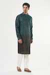 Buy_Kasbah_Green Georgette Embroidered Sequins Chikankari Shaded Kurta Set _at_Aza_Fashions