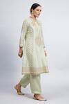 Sheetal Batra_Green Kurta Chanderi  Salwar - Bamber Satin Dupatta Naazira Set_Online_at_Aza_Fashions