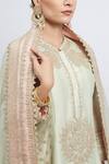 Sheetal Batra_Green Kurta Chanderi  Salwar - Bamber Satin Dupatta Naazira Set_at_Aza_Fashions