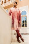 Buy_Soniya G_Maroon Lucknowi Bandhgala And Kurta Set _at_Aza_Fashions