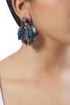 Buy_Outhouse_Silver Plated Swarovski Crystal Chrysalis Statement Studs _at_Aza_Fashions