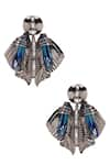 Shop_Outhouse_Silver Plated Swarovski Crystal Chrysalis Statement Studs _at_Aza_Fashions