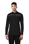 Buy_Noonoo_Black 100% Giza Cotton Embroidered Shirt _at_Aza_Fashions