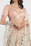 Shop_Abhinav Mishra_Multi Color Blouse Raw Silk Dupatta And Lehenga Mirror Embellished Bridal Set _Online_at_Aza_Fashions