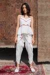 Buy_Nikasha_White Cotton Embroidered Wrap Pants _at_Aza_Fashions