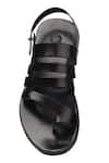 Shop_Rajesh Pratap Singh_Black Handmade Caged Strap Sandals _at_Aza_Fashions