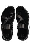 Shop_Rajesh Pratap Singh_Black Criss Cross Strap Sandals_at_Aza_Fashions