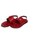 Rajesh Pratap Singh_Red Handmade Khadau Sandals  _Online_at_Aza_Fashions