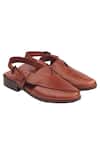 Rajesh Pratap Singh_Brown Handmade Textured Peshawaris _Online_at_Aza_Fashions