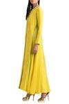 MADZIN_Yellow Round Embroidered Jacket And Kurta Set For Women_Online_at_Aza_Fashions