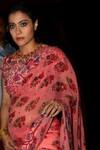 Buy_Nikasha_Pink Crepe Printed Saree With Blouse_at_Aza_Fashions