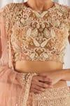 Shop_Cherie D_Beige Silk Embroidery Round Bridal Lehenga Set _Online_at_Aza_Fashions