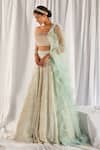Buy_Cherie D_Green Silk Embroidery Round Bridal Lehenga Set _at_Aza_Fashions