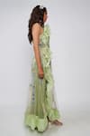 Buy_Geisha Designs_Green Embroidered Melody Flared Ruffle Gown  _Online_at_Aza_Fashions