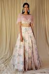 Buy Geisha Designs Pink Silk And Nylon Embroidery Thread & Sequin V Neck Shrug Lehenga Set at Aza Fashions Buy_Geisha Designs_Pink Silk And Nylon Embroidery Thread & Sequin V Neck Shrug Lehenga Set _at_Aza_Fashions