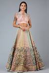Buy Geisha Designs Peach Viscose Embroidery Sequin And Thread Round Lehenga Set at Aza Fashions Buy_Geisha Designs_Peach Viscose Embroidery Sequin And Thread Round Lehenga Set _at_Aza_Fashions