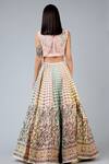Shop Geisha Designs Peach Viscose Embroidery Sequin And Thread Round Lehenga Set at Aza Fashions Shop_Geisha Designs_Peach Viscose Embroidery Sequin And Thread Round Lehenga Set _at_Aza_Fashions