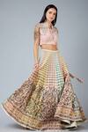 Geisha Designs Peach Viscose Embroidery Sequin And Thread Round Lehenga Set Online at Aza Fashions Geisha Designs_Peach Viscose Embroidery Sequin And Thread Round Lehenga Set _Online_at_Aza_Fashions