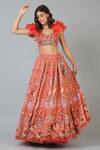 Buy Geisha Designs Orange Viscose Embroidery Sequin And Thread Talia Floral Lehenga Set at Aza Fashions Buy_Geisha Designs_Orange Viscose Embroidery Sequin And Thread Talia Floral Lehenga Set _at_Aza_Fashions