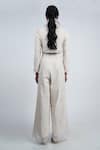 Shop Geisha Designs White Shawl Collar Cropped Jacket And Pant Set at Aza Fashions Shop_Geisha Designs_White Shawl Collar Cropped Jacket And Pant Set _at_Aza_Fashions