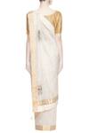 Shop_Prama by Pratima Pandey_Gold Kora Cotton Chanderi Silk Embroidered Saree_at_Aza_Fashions