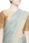 Buy_Prama by Pratima Pandey_Blue Chanderi Silk Embroidered Saree_Online_at_Aza_Fashions