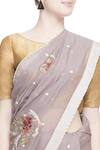 Buy_Prama by Pratima Pandey_Pink Chanderi Silk Embroidered Thread Work Saree For Women_Online_at_Aza_Fashions