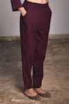 Linen Bloom_Purple Pure Linen Pants _Online_at_Aza_Fashions