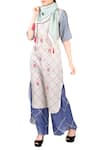 Buy_Soup by Sougat Paul_Blue Off-white Printed Kurta And Palazzos For Women_at_Aza_Fashions