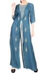 Buy_Soup by Sougat Paul_Blue Embroidered Jumpsuit For Women_at_Aza_Fashions