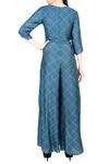 Shop_Soup by Sougat Paul_Blue Embroidered Jumpsuit For Women_at_Aza_Fashions