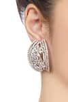 Shop_Khushi Jewels_Silver Plated Crystal Stud Earrings_at_Aza_Fashions