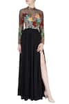 Buy_Huemn_Black Embroidered Gown  _at_Aza_Fashions