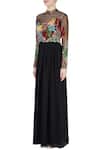 Buy_Huemn_Black Embroidered Gown  _Online_at_Aza_Fashions
