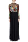 Shop_Huemn_Black Embroidered Gown  _Online_at_Aza_Fashions