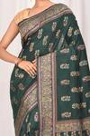 Buy_Nazaakat by Samara Singh_Green Cotton Silk Saree_Online_at_Aza_Fashions