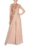 Buy_Ayesha Aejaz_Peach Embellished Overlay Jumpsuit  _at_Aza_Fashions