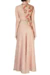 Shop_Ayesha Aejaz_Peach Embellished Overlay Jumpsuit  _at_Aza_Fashions