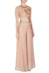 Ayesha Aejaz_Peach Embellished Overlay Jumpsuit  _Online_at_Aza_Fashions