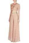 Buy_Ayesha Aejaz_Peach Embellished Overlay Jumpsuit  _Online_at_Aza_Fashions