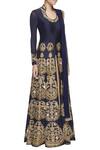 Neha Mehta Couture_Blue Hand Crafted Zari Jacket_Online_at_Aza_Fashions