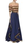 Neha Mehta Couture_Blue Asymmetric Lehenga Set_Online_at_Aza_Fashions