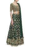 Neha Mehta Couture_Green Zari Embroidered Lehenga_Online_at_Aza_Fashions