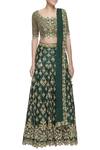 Shop_Neha Mehta Couture_Green Zari Embroidered Lehenga_Online_at_Aza_Fashions