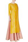 Kritika Dawar_Yellow Embroidered Chanderi Lehenga Set_Online_at_Aza_Fashions