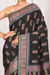 Buy_Nazaakat by Samara Singh_Black Cotton Silk Saree_Online_at_Aza_Fashions